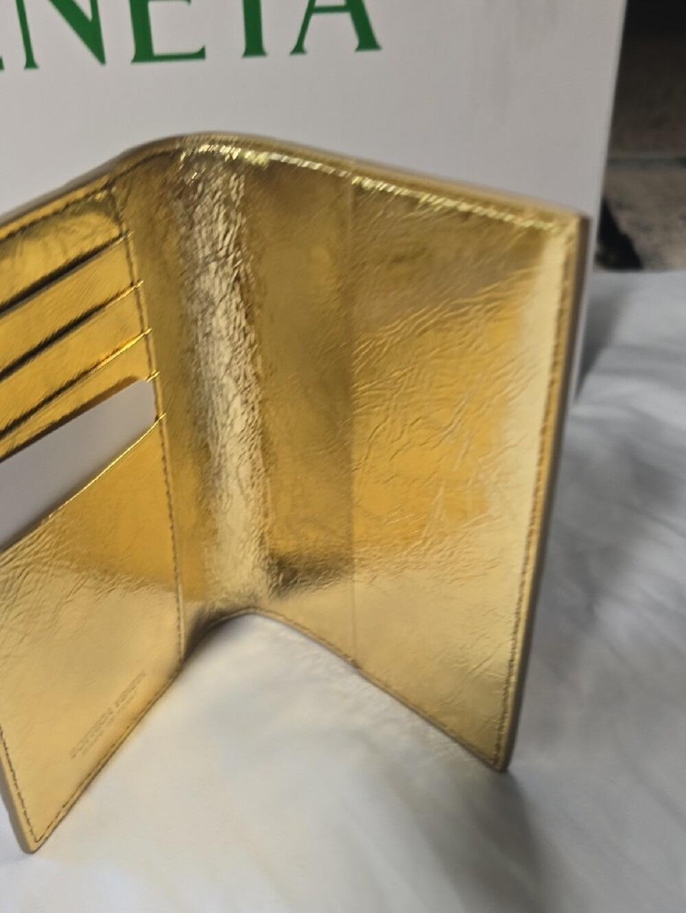 Bottega Veneta Metallic Passport Holder - Gold - Picture 5 of 8